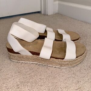 Esprit white elastic strap sandals. Size 8.5